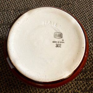 Vintage Hall Pottery Heavy Crock 302 Brown Glaze,