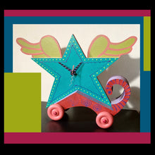 Load image into Gallery viewer, WOOD STAR CLOCK by B.LEADER HANDMADE IN PA.
