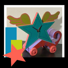 Load image into Gallery viewer, WOOD STAR CLOCK by B.LEADER HANDMADE IN PA.
