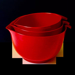 3 NESTED COPCO RED MIXING BOWLS  - PO