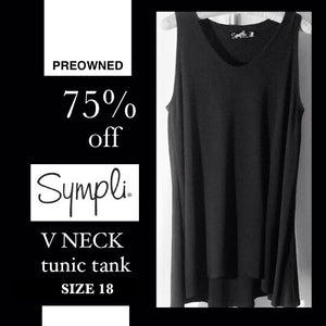 PO - SYMPLI  V NECK  SLEEVELESS TUNIC / TANK