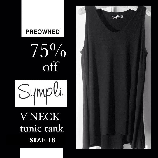 PO - SYMPLI  V NECK  SLEEVELESS TUNIC / TANK