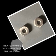 USA HANDMADE post EARRINGS..BOLT