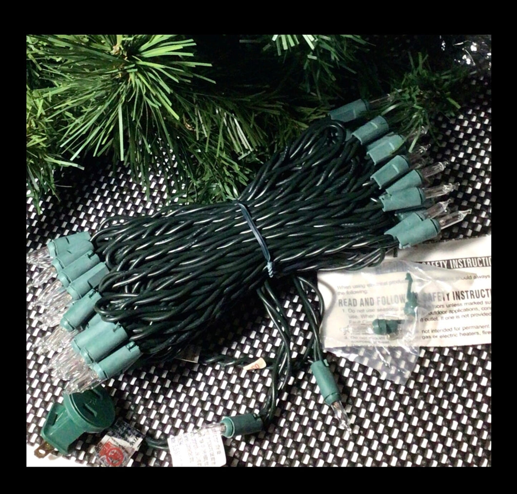 String lights green wire commercial grade