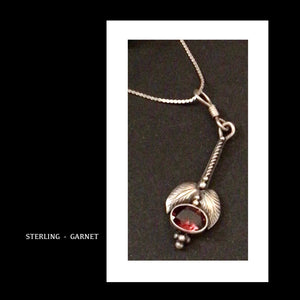 STERLING with GARNET NECKLACE