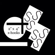 BLACK S-HOOKS…4 pc. utility hooks - sh
