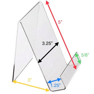 2 or 5 pieces CLEAR ACRYLIC DISPLAY EASELS