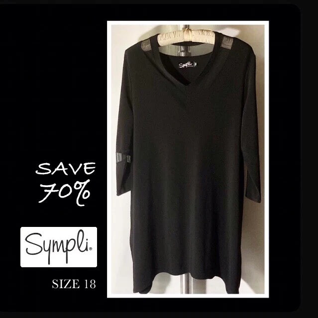 SYMPLI  V NECK TUNIC….MESH