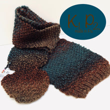 Load image into Gallery viewer, k1p2   brown - turquoise hats /scarves

