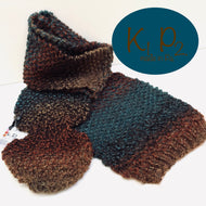 k1p2   brown - turquoise hats /scarves