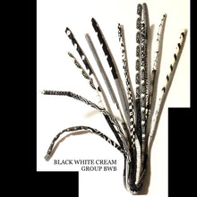 Load image into Gallery viewer, Wired fabric “FLORAL STEMS” BLACK WHITE
