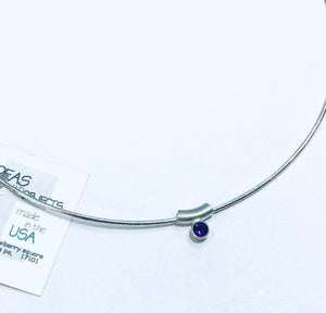 Sterling amethyst fob and chain