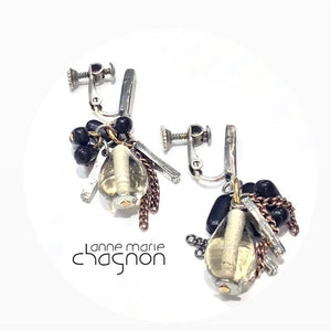 CHAGNON screw back earrings - bkmix