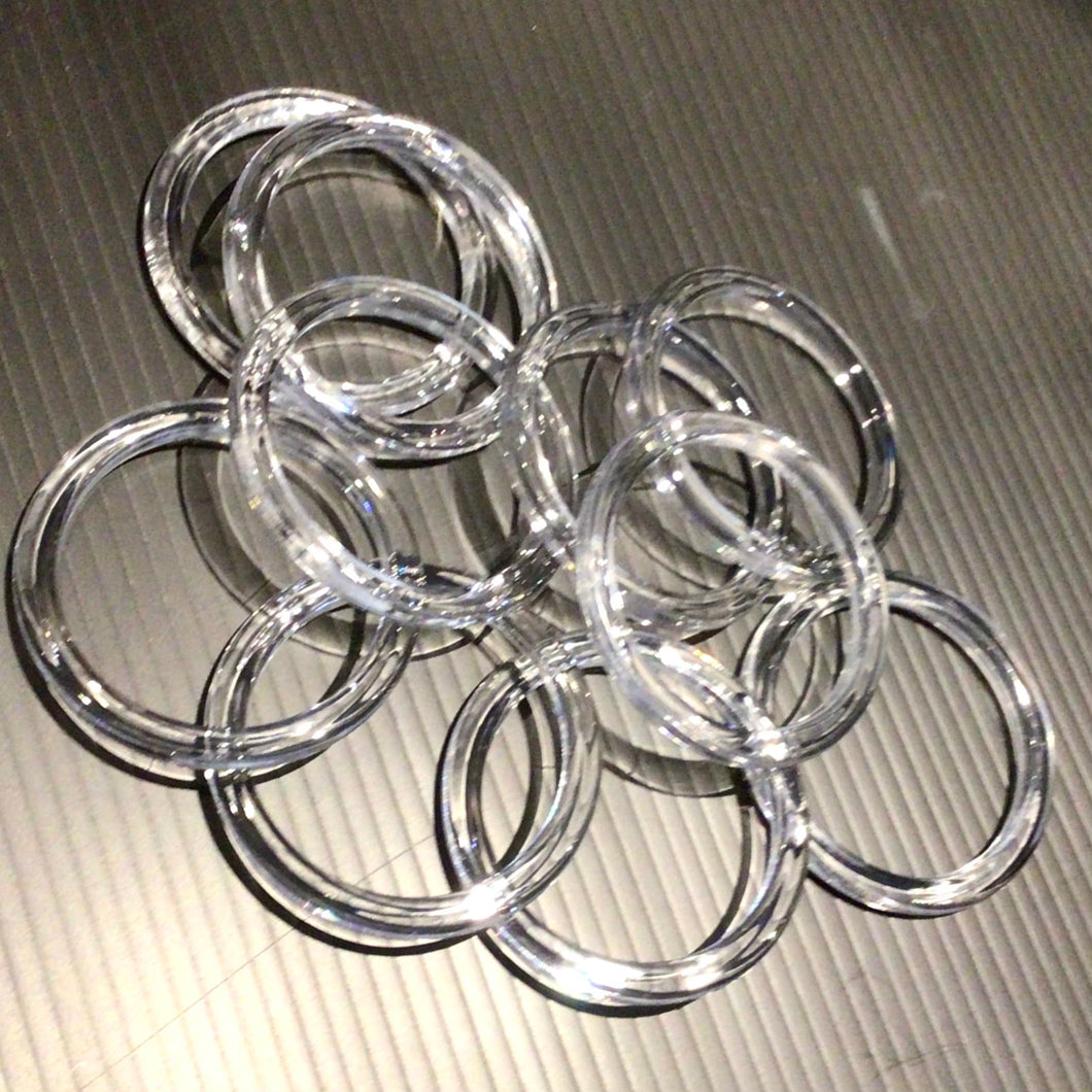 CLEAR ACRYLIC RETAIL SCARF RINGS ….10 pc