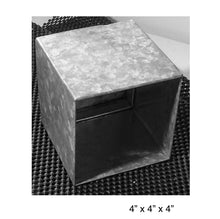 Load image into Gallery viewer, GALVANIZED  open ended CUBES….risers, storage, decor…
